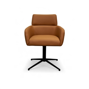 Marco spisebordsstol m/ drejefunktion - Light brown semianilin læder - Stærk pris